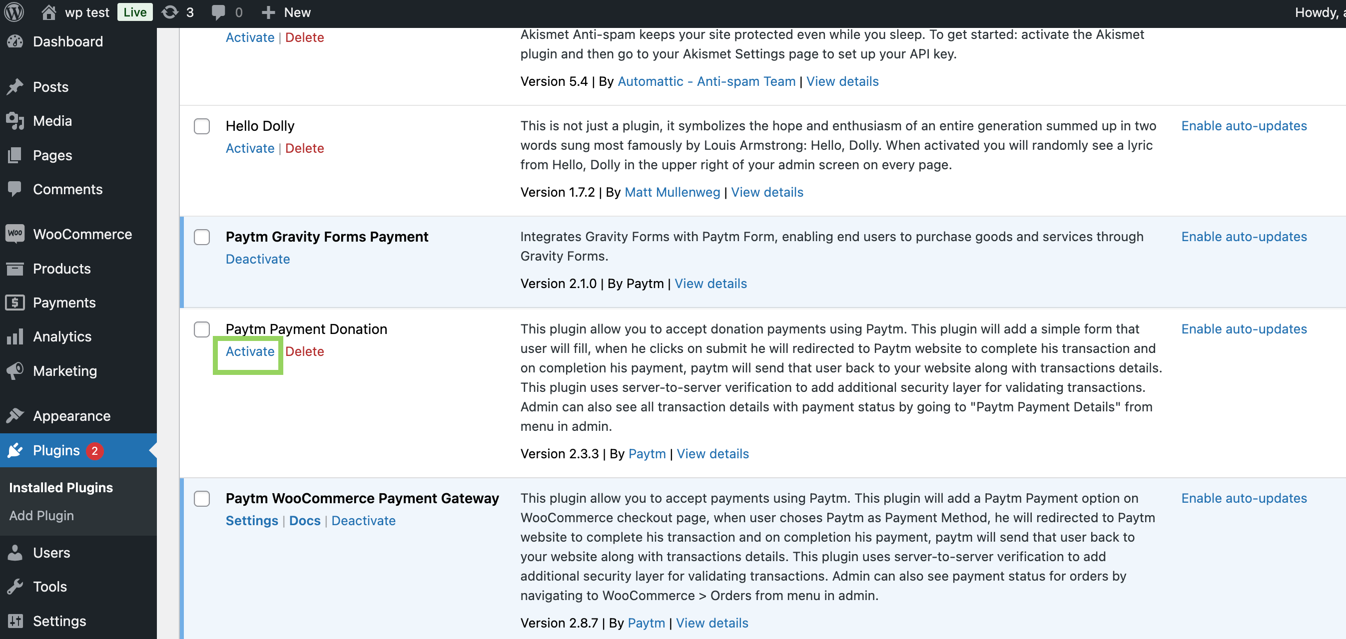 wordpress plugin manager image